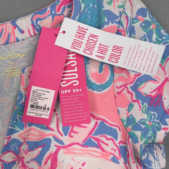 Lilly Pulitzer Dress Womens Medium Sophiletta UPF 50+  Blue Peri Resort Preppy - Picture 6 of 15